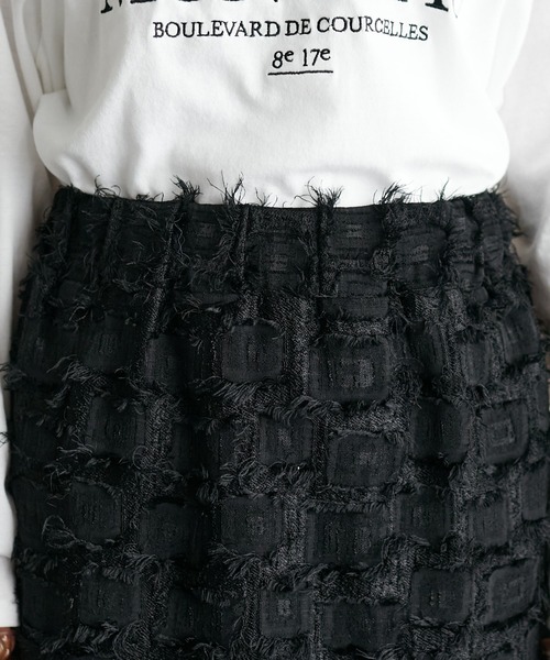 DISCOAT（ディスコート）の「フリンジナロースカート（スカート・レディース・オフホワイト/ブラック・FREE）」の17枚目の写真