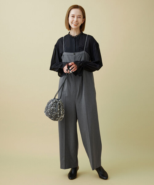 ■SLOBEIENA 23AW ツイルトロアイラインサロペット オールインワン SLOBE IENA（スローブイエナ）の「ツイルトロアイラインサロペ
