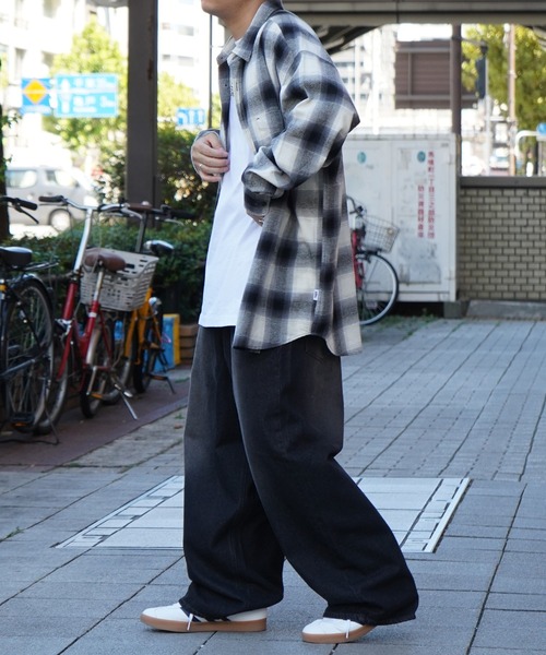 ILL'S（イルズ）の「ソフトコットン オンブレチェック / ネルチェック ビッグシルエットシャツ 【ILL'S】（シャツ/ブラウス・メンズ・ネイビー/ブラック/チャコールグレー/ブラウン/ホワイト・L/M）」の21枚目の写真