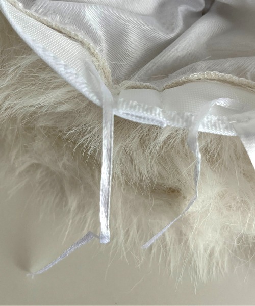 prose verse（プロズヴェール）の「ファーコサック帽（ハット・レディース・オフホワイト/ベージュ/ブラック・ﾌﾘ-）」の4枚目の写真