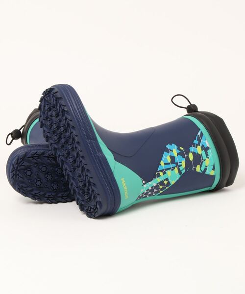 MAD FOOT(マッドフット)の「MADFOOT! マッドフット キッズ フード付き防寒レインブーツ【完全防水/滑りにくい】長靴 ラバーブーツ 223112(レインシューズ・キッズ・ブラック系その他/ブルー系その他・20.0cm/21.0cm/24.0cm/22.0cm/23.0cm/19.0cm)」の4枚目の写真