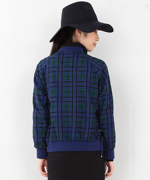 Ray BEAMS（レイビームス）の「RBS / シアーチェック レースアップ ブルゾン（ブルゾン・レディース・ライトブラウン/ネイビー・0/1）」の10枚目の写真