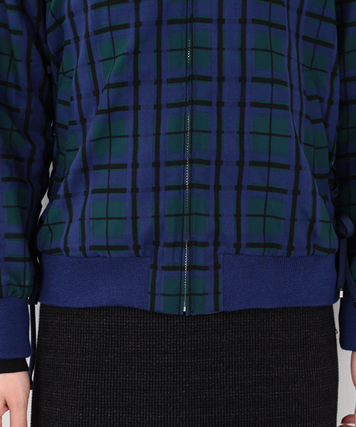 Ray BEAMS（レイビームス）の「RBS / シアーチェック レースアップ ブルゾン（ブルゾン・レディース・ライトブラウン/ネイビー・0/1）」の12枚目の写真