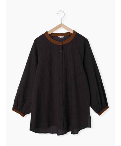 Samansa Mos2（サマンサ モスモス）の「柄アソートクレリックブラウス（シャツ/ブラウス・レディース・ブルー/グレー/ベージュ/ネイビー・F）」の3枚目の写真