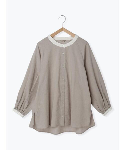 Samansa Mos2（サマンサ モスモス）の「柄アソートクレリックブラウス（シャツ/ブラウス・レディース・ブルー/グレー/ベージュ/ネイビー・F）」の2枚目の写真