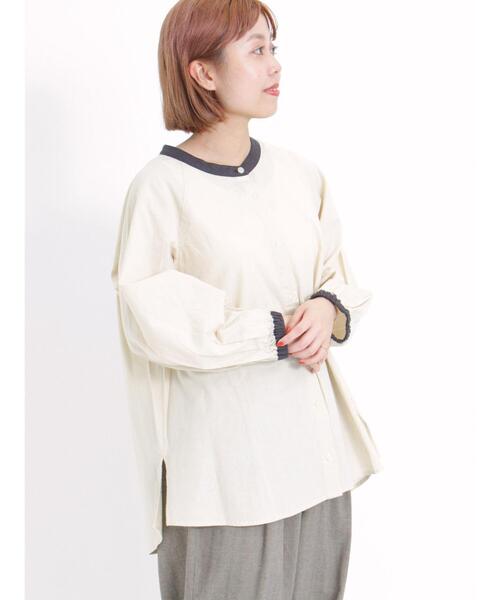 Samansa Mos2（サマンサ モスモス）の「柄アソートクレリックブラウス（シャツ/ブラウス・レディース・ブルー/グレー/ベージュ/ネイビー・F）」の10枚目の写真