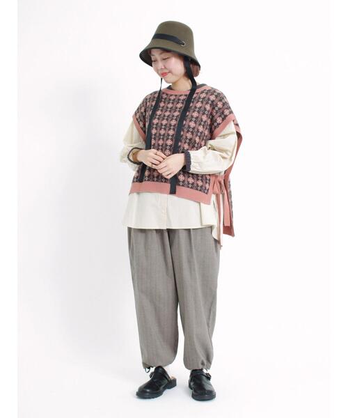 Samansa Mos2（サマンサ モスモス）の「柄アソートクレリックブラウス（シャツ/ブラウス・レディース・ブルー/グレー/ベージュ/ネイビー・F）」の8枚目の写真