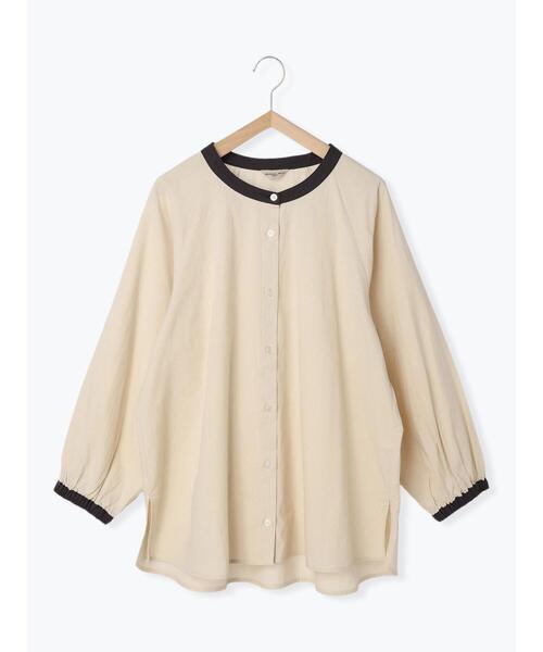 Samansa Mos2（サマンサ モスモス）の「柄アソートクレリックブラウス（シャツ/ブラウス・レディース・ブルー/グレー/ベージュ/ネイビー・F）」の7枚目の写真