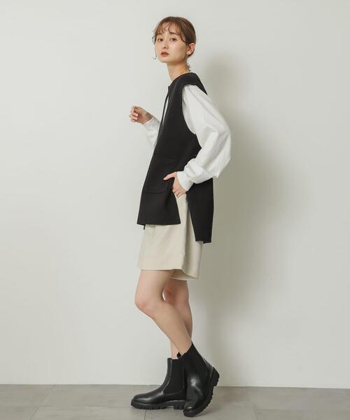 SENSE OF PLACE by URBAN RESEARCH（センスオブプレイスバイアーバンリサーチ）の「ウールライクバミューダパンツ（その他パンツ・レディース・アイボリー/チャコールグレー/グレー系その他・MEDIUM/SMALL）」の6枚目の写真