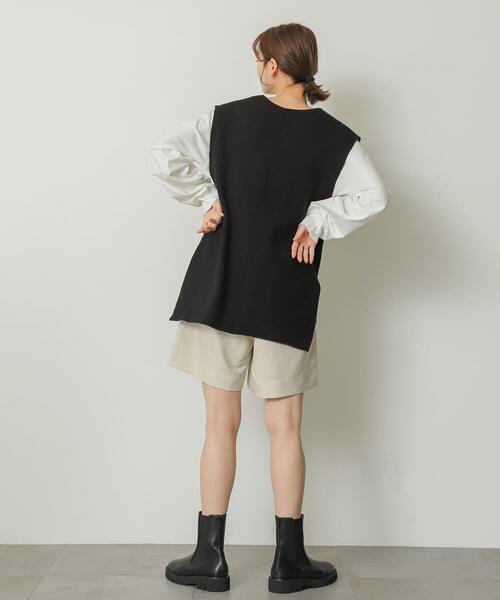 SENSE OF PLACE by URBAN RESEARCH（センスオブプレイスバイアーバンリサーチ）の「ウールライクバミューダパンツ（その他パンツ・レディース・アイボリー/チャコールグレー/グレー系その他・MEDIUM/SMALL）」の7枚目の写真