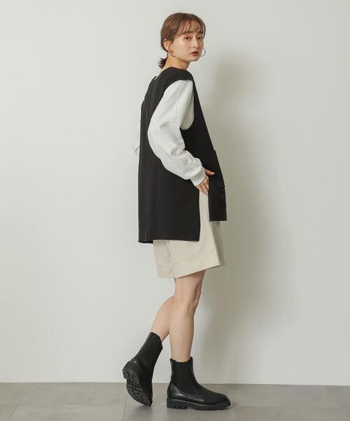 SENSE OF PLACE by URBAN RESEARCH（センスオブプレイスバイアーバンリサーチ）の「ウールライクバミューダパンツ（その他パンツ・レディース・アイボリー/チャコールグレー/グレー系その他・MEDIUM/SMALL）」の8枚目の写真