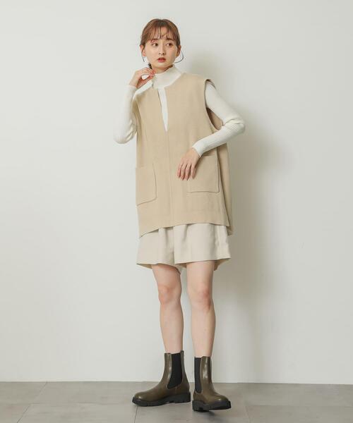 SENSE OF PLACE by URBAN RESEARCH（センスオブプレイスバイアーバンリサーチ）の「ウールライクバミューダパンツ（その他パンツ・レディース・アイボリー/チャコールグレー/グレー系その他・MEDIUM/SMALL）」の9枚目の写真