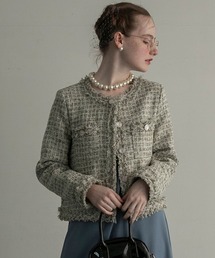 BONLECILL noir パール付きワイドスリーブフェイクファーボレロ BONLECILL noir（ボンルシールノワール）の「【BONLECILL noir
