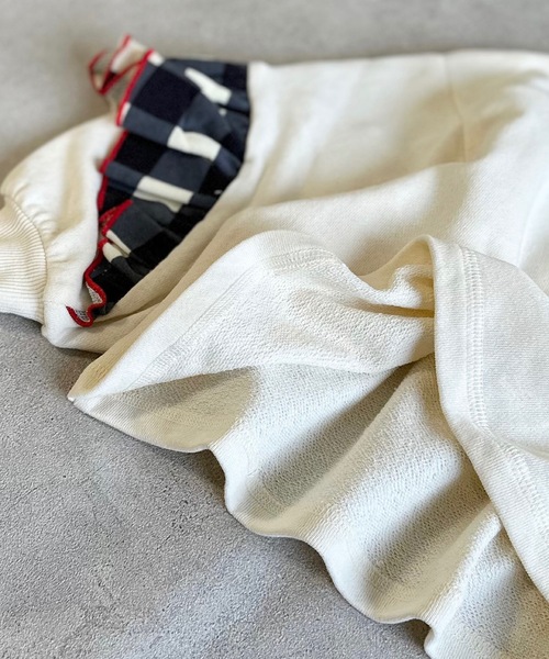 CALMIA(カルミア)の「ギンガムチェックバックフリルトレーナー(80~150cm)(スウェット・キッズ・レッド/オフホワイト/チャコール・120/80/130/95/100/110/140/90/150)」の14枚目の写真