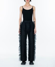 【VIVIANO/(ヴィヴィアーノ)】ラッフルトリムパンツ
