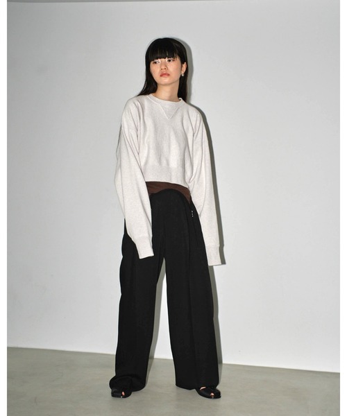 TODAYFUL（トゥデイフル）の「タックワイドトラウザース（デニムパンツ・レディース・ブラック/ダークブラウン/ライトグリーン・36inch/38inch）」の12枚目の写真