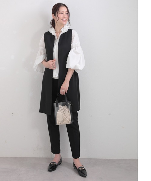 O.S.K（オーエスケー）の「[O.S.K]ベイビー フーディーフリルブラウス（シャツ/ブラウス・レディース・ホワイト/ブラック・FREE）」の10枚目の写真