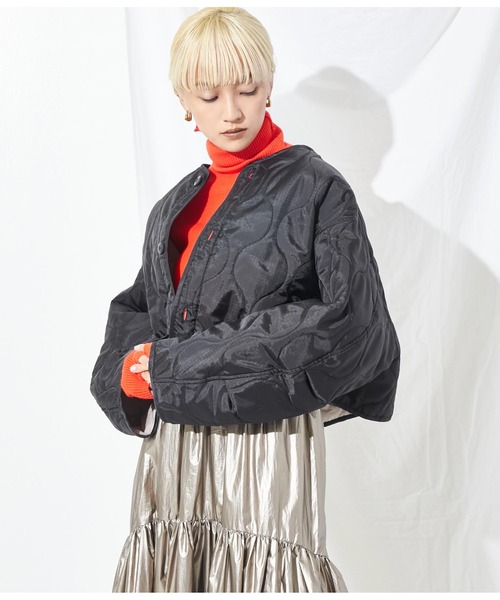 Settimissimo（セッティミッシモ）の「コークーンスリーブキルトショートジャケット（その他アウター・レディース・カーキ/ブラック・FREE）」の14枚目の写真