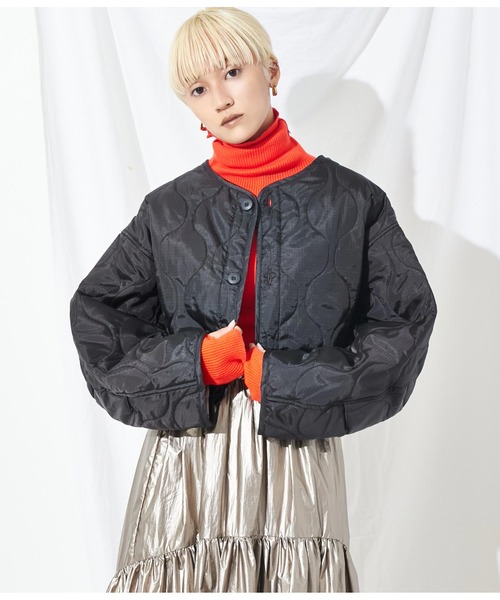 Settimissimo（セッティミッシモ）の「コークーンスリーブキルトショートジャケット（その他アウター・レディース・カーキ/ブラック・FREE）」の13枚目の写真