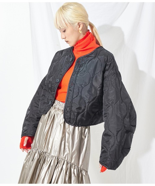 Settimissimo（セッティミッシモ）の「コークーンスリーブキルトショートジャケット（その他アウター・レディース・カーキ/ブラック・FREE）」の15枚目の写真