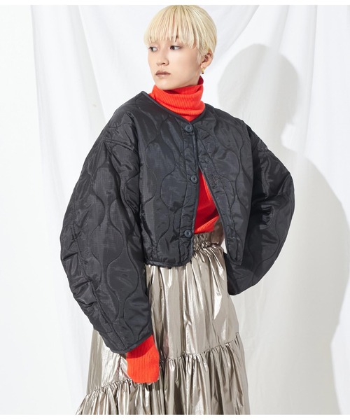 Settimissimo（セッティミッシモ）の「コークーンスリーブキルトショートジャケット（その他アウター・レディース・カーキ/ブラック・FREE）」の16枚目の写真