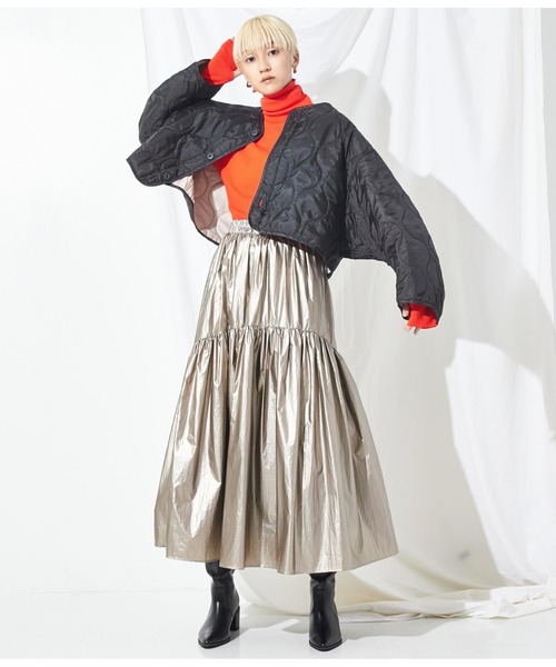 Settimissimo（セッティミッシモ）の「コークーンスリーブキルトショートジャケット（その他アウター・レディース・カーキ/ブラック・FREE）」の17枚目の写真