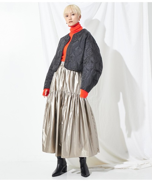 Settimissimo（セッティミッシモ）の「コークーンスリーブキルトショートジャケット（その他アウター・レディース・カーキ/ブラック・FREE）」の18枚目の写真