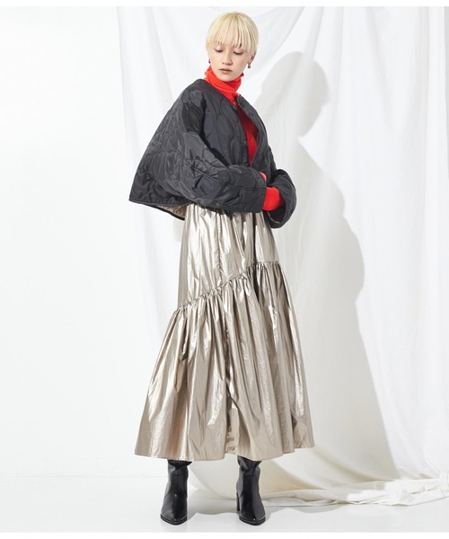 Settimissimo（セッティミッシモ）の「コークーンスリーブキルトショートジャケット（その他アウター・レディース・カーキ/ブラック・FREE）」の19枚目の写真