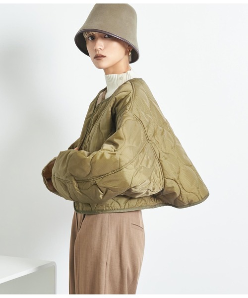 Settimissimo（セッティミッシモ）の「コークーンスリーブキルトショートジャケット（その他アウター・レディース・カーキ/ブラック・FREE）」の9枚目の写真