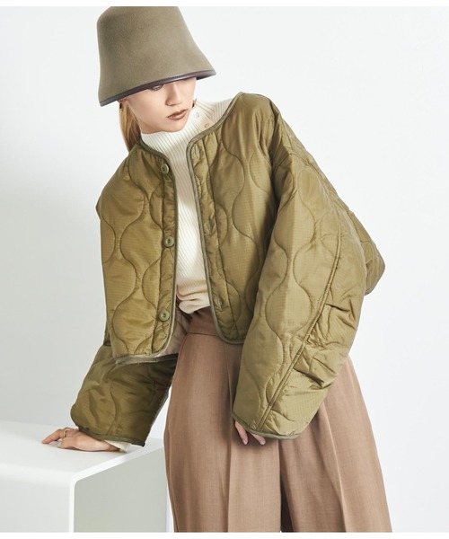Settimissimo（セッティミッシモ）の「コークーンスリーブキルトショートジャケット（その他アウター・レディース・カーキ/ブラック・FREE）」の5枚目の写真