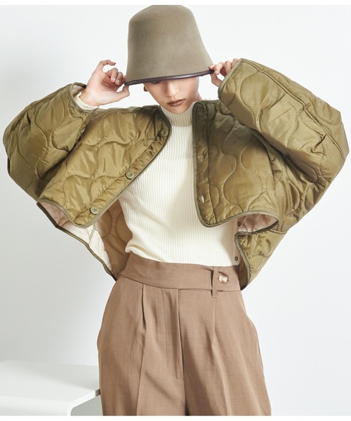 Settimissimo（セッティミッシモ）の「コークーンスリーブキルトショートジャケット（その他アウター・レディース・カーキ/ブラック・FREE）」の7枚目の写真
