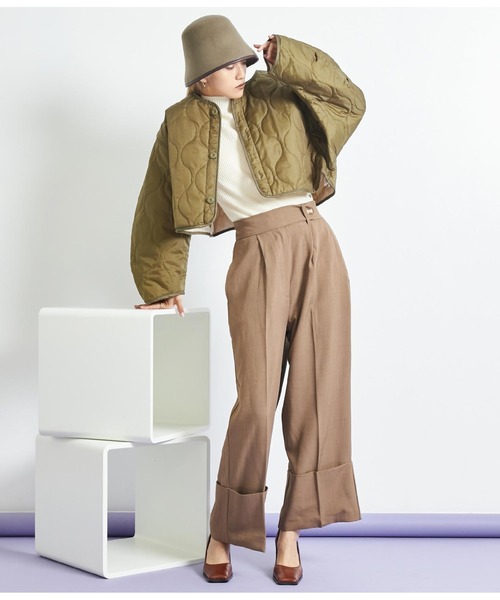 Settimissimo（セッティミッシモ）の「コークーンスリーブキルトショートジャケット（その他アウター・レディース・カーキ/ブラック・FREE）」の12枚目の写真