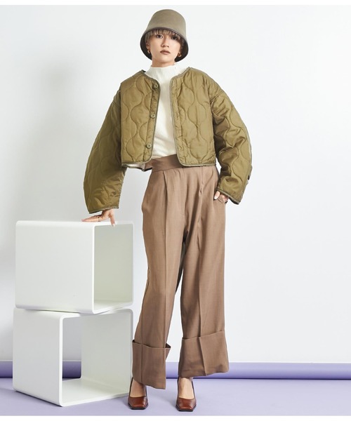 Settimissimo（セッティミッシモ）の「コークーンスリーブキルトショートジャケット（その他アウター・レディース・カーキ/ブラック・FREE）」の10枚目の写真