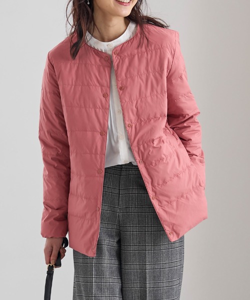 セール】フレンチダウン使いノーカラージャケット（ノーカラー