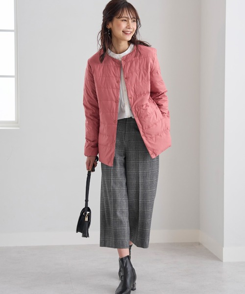 セール】フレンチダウン使いノーカラージャケット（ノーカラー