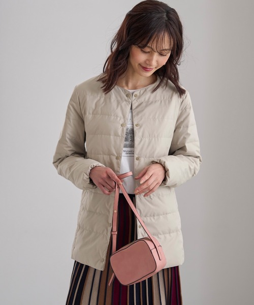BELLUNA PLUS(ベルーナ)の「フレンチダウン使いノーカラージャケット(ノーカラージャケット・レディース・ワイン/ピンク/アイボリー・MEDIUM/LARGE/X-LARGE)」の8枚目の写真