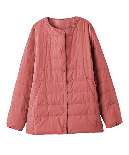 BELLUNA PLUS(ベルーナ)の「フレンチダウン使いノーカラージャケット(ノーカラージャケット・レディース・ワイン/ピンク/アイボリー・MEDIUM/LARGE/X-LARGE)」の13枚目の写真