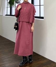 un dix cors | ケーブルベスト＆ニットワンピースセット(ワンピース)