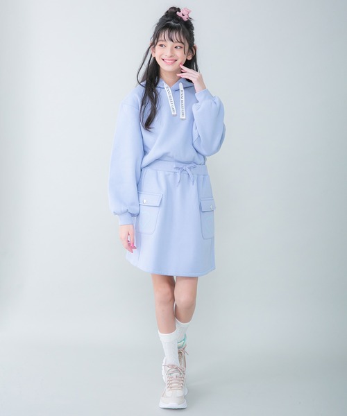 JENNI belle(ジェニィベル)の「【WEB限定】【ウエスト調整可能】裏起毛カーゴスカート(スカート・キッズ・ブラック/サックスブルー/ピンク・130cm/140cm/150cm/160cm)」の9枚目の写真