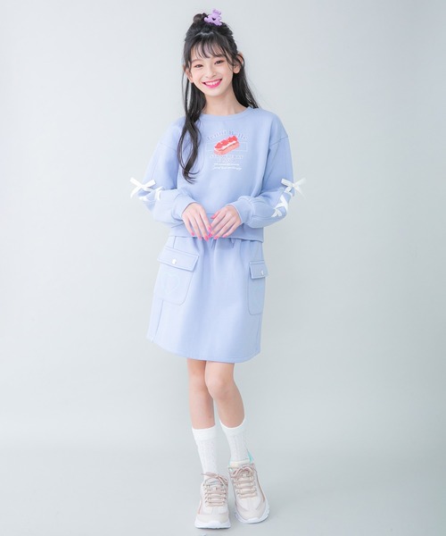 JENNI belle(ジェニィベル)の「【WEB限定】【ウエスト調整可能】裏起毛カーゴスカート(スカート・キッズ・ブラック/サックスブルー/ピンク・130cm/140cm/150cm/160cm)」の12枚目の写真