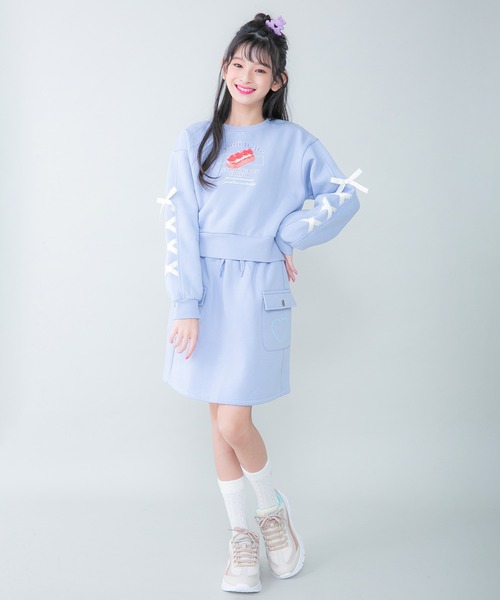 JENNI belle(ジェニィベル)の「【WEB限定】【ウエスト調整可能】裏起毛カーゴスカート(スカート・キッズ・ブラック/サックスブルー/ピンク・130cm/140cm/150cm/160cm)」の13枚目の写真