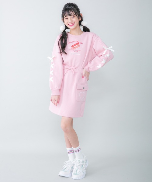 JENNI belle(ジェニィベル)の「【WEB限定】【ウエスト調整可能】裏起毛カーゴスカート(スカート・キッズ・ブラック/サックスブルー/ピンク・130cm/140cm/150cm/160cm)」の16枚目の写真
