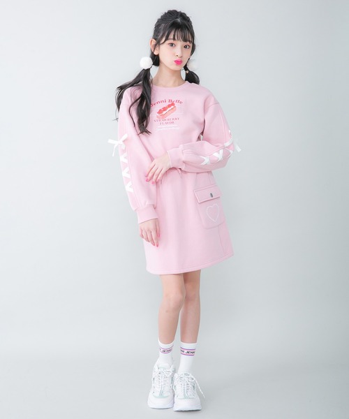 JENNI belle(ジェニィベル)の「【WEB限定】【ウエスト調整可能】裏起毛カーゴスカート(スカート・キッズ・ブラック/サックスブルー/ピンク・130cm/140cm/150cm/160cm)」の17枚目の写真