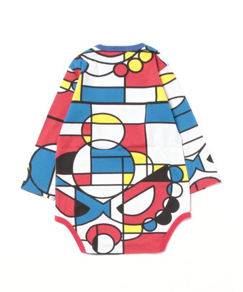 HYSTERIC MINI(ヒステリックミニ)の「HYS-MINI COMPOSITION総柄 長袖ロンパース(ロンパース・キッズ・トリコロール/マルチ・80)」の3枚目の写真