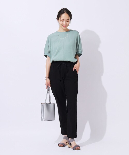 SHOO・LA・RUE（シューラルー）の「【SS-3L/無理せずスリム】 ぐんぐん伸びる イージーテーパードパンツ（その他パンツ・レディース・ピンク系/アイボリー/ネイビー/ブラック・10/01/02/03/04/05）」の11枚目の写真