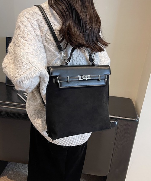 TABI PAL(タビパル)の「2WAYスエード ショルダーバッグ バックパック(バックパック/リュック・レディース・ブラウン/ダークブラウン/ブラック/ワイン/ベージュ・FREE)」の6枚目の写真
