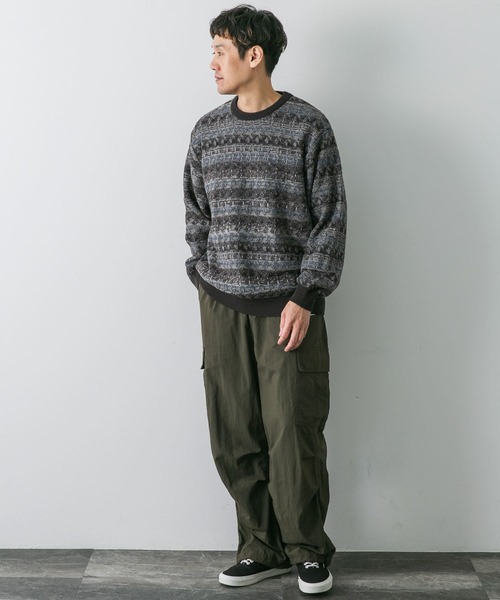 URBAN RESEARCH DOORS(アーバンリサーチドアーズ)の「ボーダージャガードニット(ニット/セーター・メンズ・ブラウン系その他/グレー系その他・LARGE/MEDIUM)」の12枚目の写真