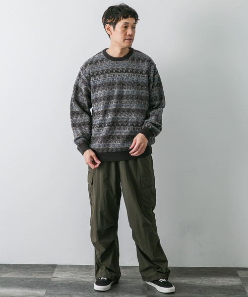 URBAN RESEARCH DOORS(アーバンリサーチドアーズ)の「ボーダージャガードニット(ニット/セーター・メンズ・ブラウン系その他/グレー系その他・LARGE/MEDIUM)」の13枚目の写真