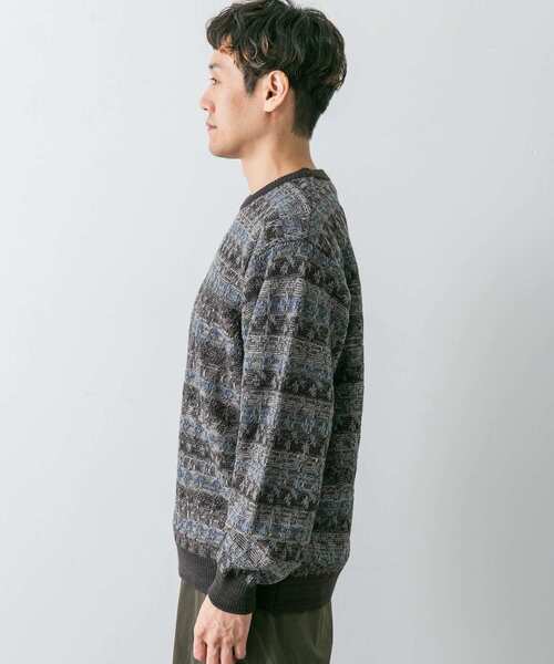 URBAN RESEARCH DOORS(アーバンリサーチドアーズ)の「ボーダージャガードニット(ニット/セーター・メンズ・ブラウン系その他/グレー系その他・LARGE/MEDIUM)」の15枚目の写真