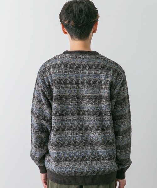 URBAN RESEARCH DOORS(アーバンリサーチドアーズ)の「ボーダージャガードニット(ニット/セーター・メンズ・ブラウン系その他/グレー系その他・LARGE/MEDIUM)」の16枚目の写真